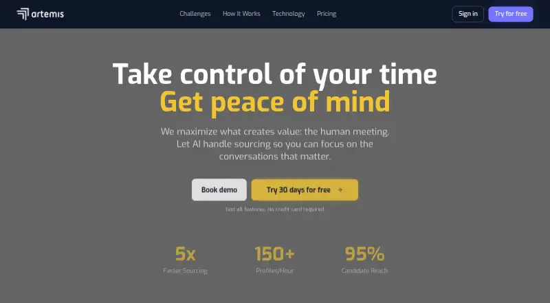The Artemis homepage