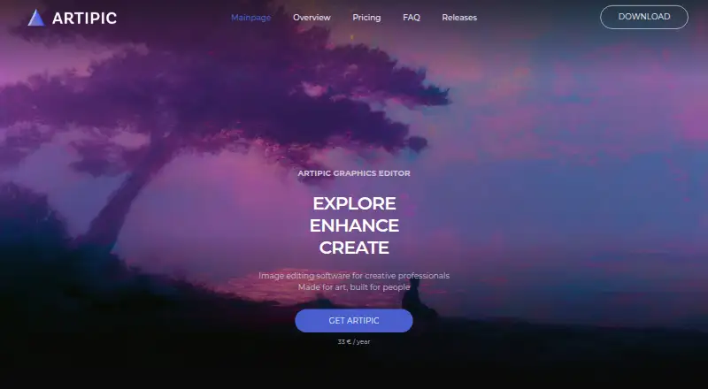 The Artipic homepage