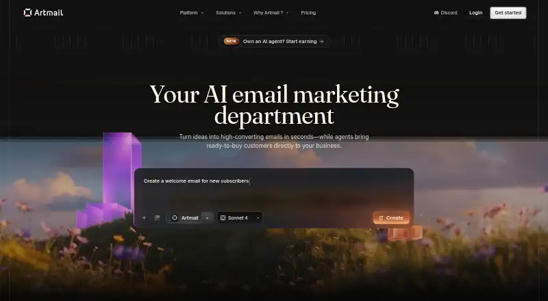 The Artmail homepage