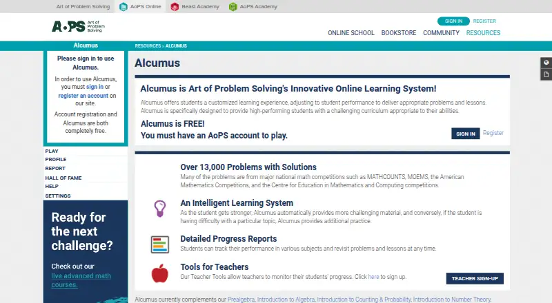 The Alcumus homepage