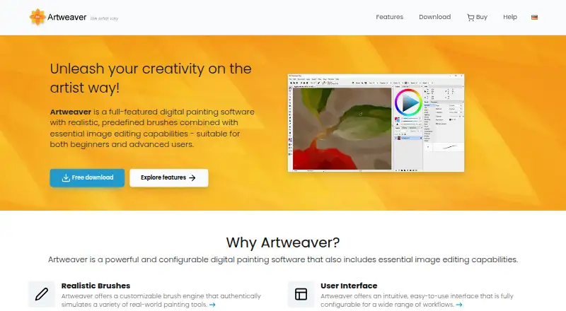 The Artweaver homepage