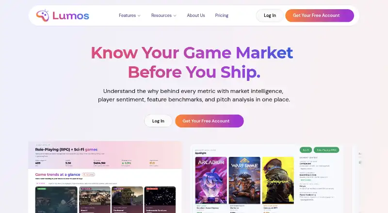 The Lumos homepage