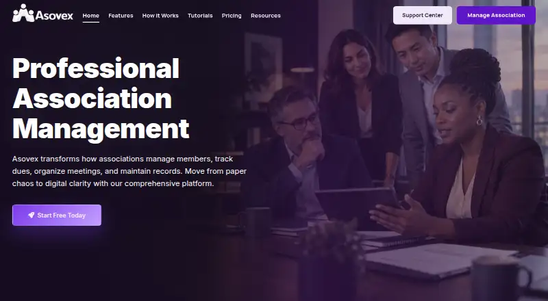 The Asovex homepage
