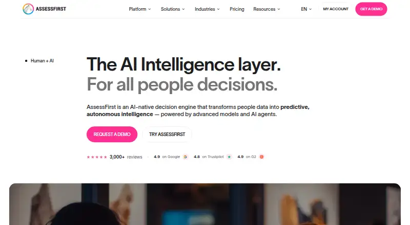 The AssessFirst homepage