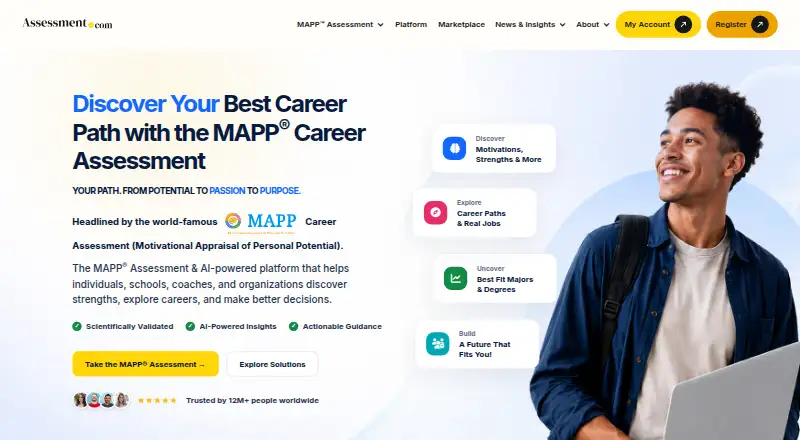 The MAPP Career Assessment homepage