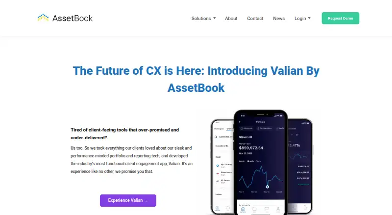 The AssetBook Pulse homepage
