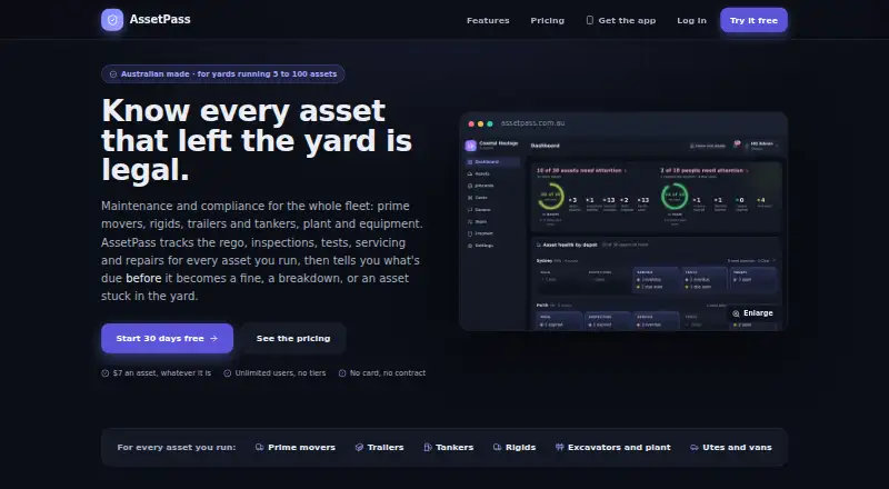 The AssetPass homepage