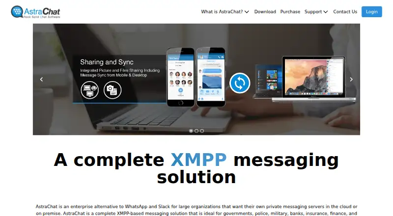 The AstraChat homepage