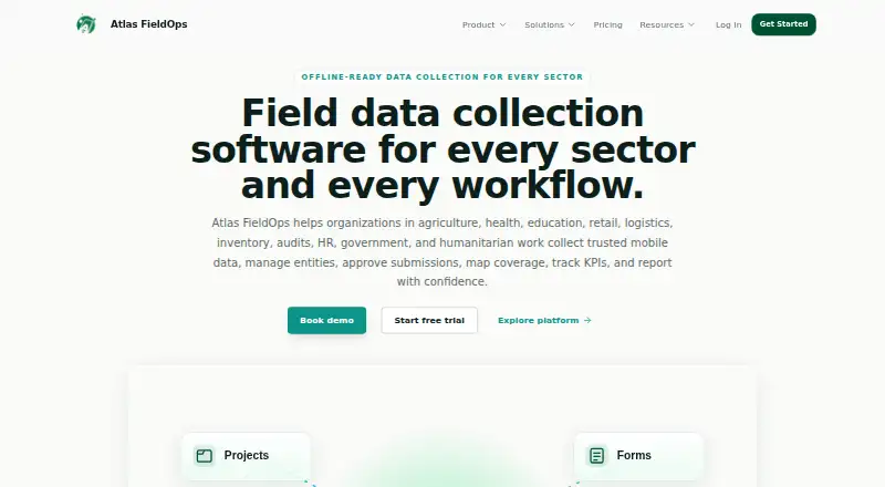 The Atlas FieldOps homepage