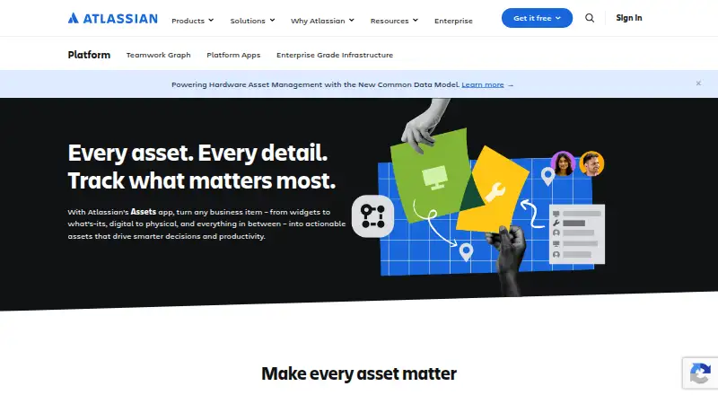 The Atlassian Assets homepage
