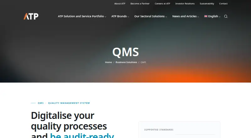 The ATP Digital QMS homepage