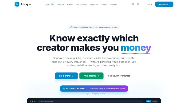 The Attriq homepage