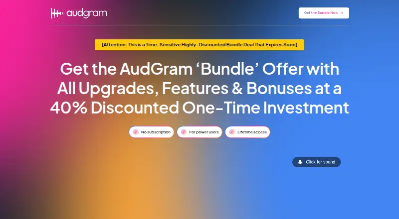The AudGram homepage