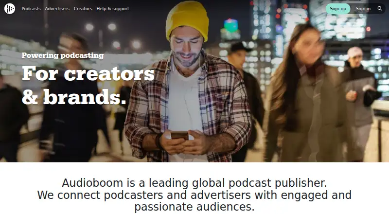 The Audioboom homepage