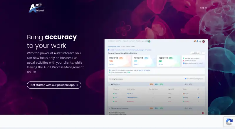 The Audit Interact homepage