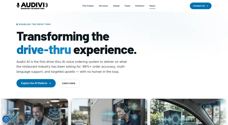 The Audivi AI homepage