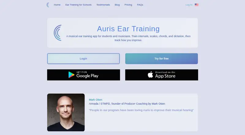 The Auris homepage