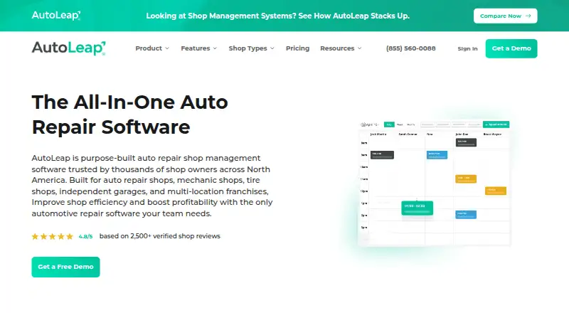 The AutoLeap homepage