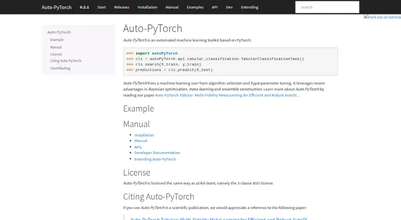 The Auto-PyTorch homepage