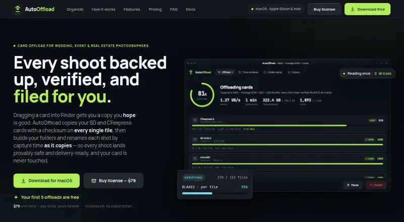 The AutoOffload homepage