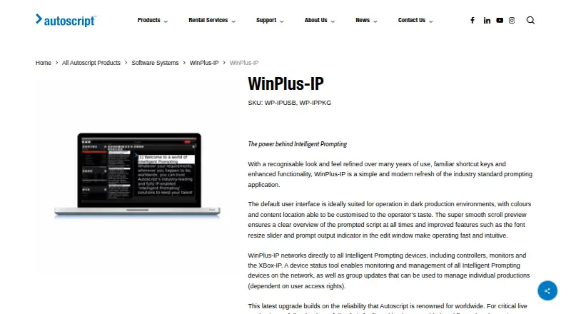 The Autoscript WinPlus-IP homepage