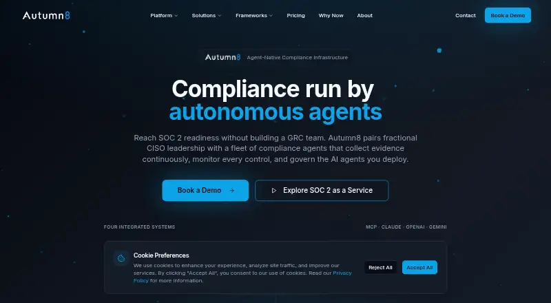 The Autumn8 homepage