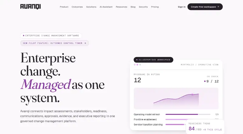 The Avanqi homepage