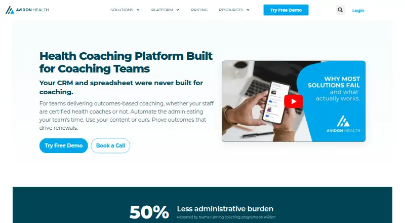 The Avidon Health homepage