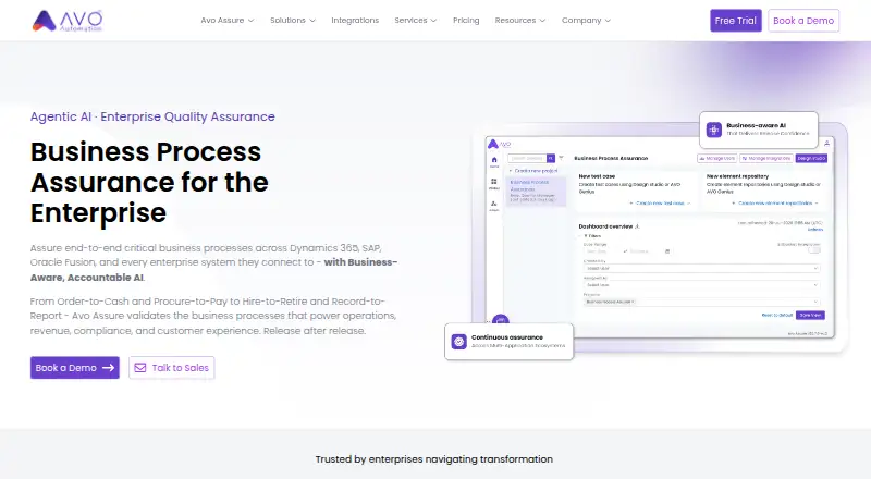 The Avo Assure homepage