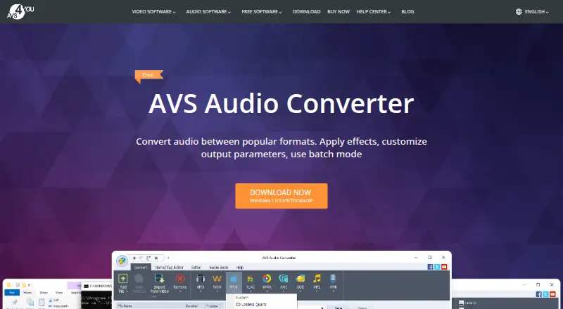 The AVS Audio Converter homepage