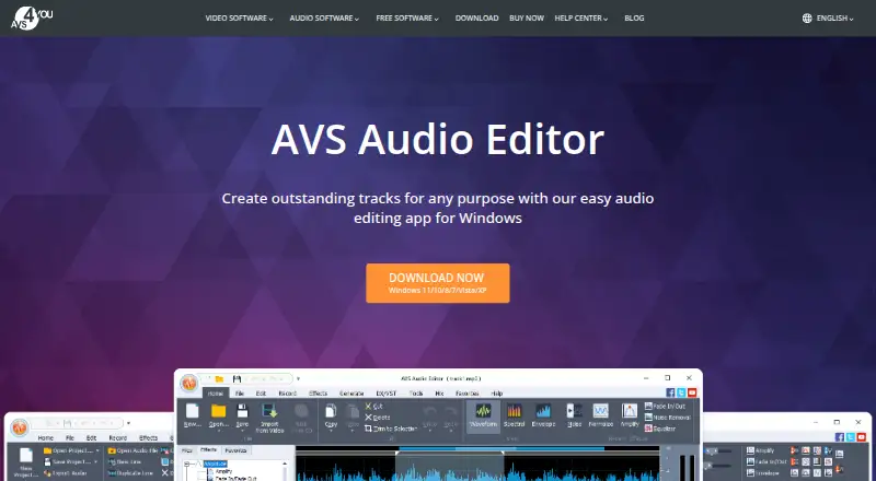 The AVS Audio Editor homepage