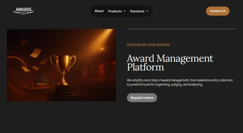 The Awards360 homepage