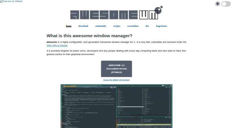 The awesome homepage