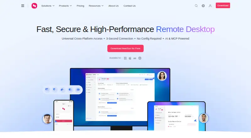 The AweSun homepage