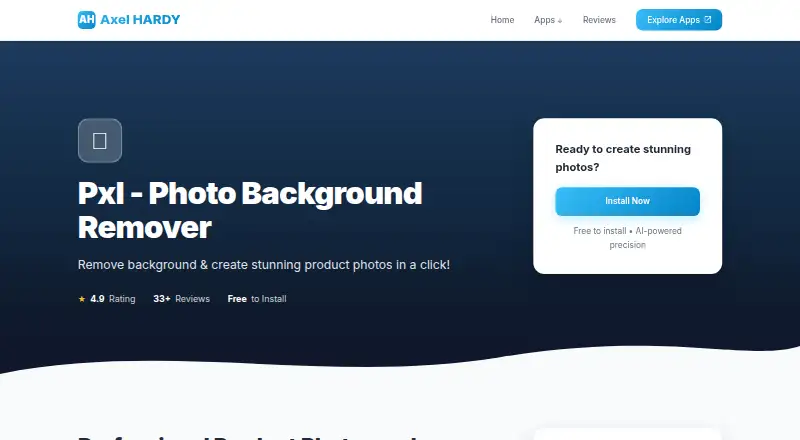 The Pxl - Photo Background Remover homepage