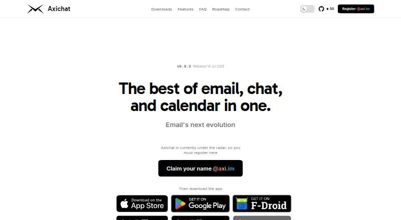The Axichat homepage