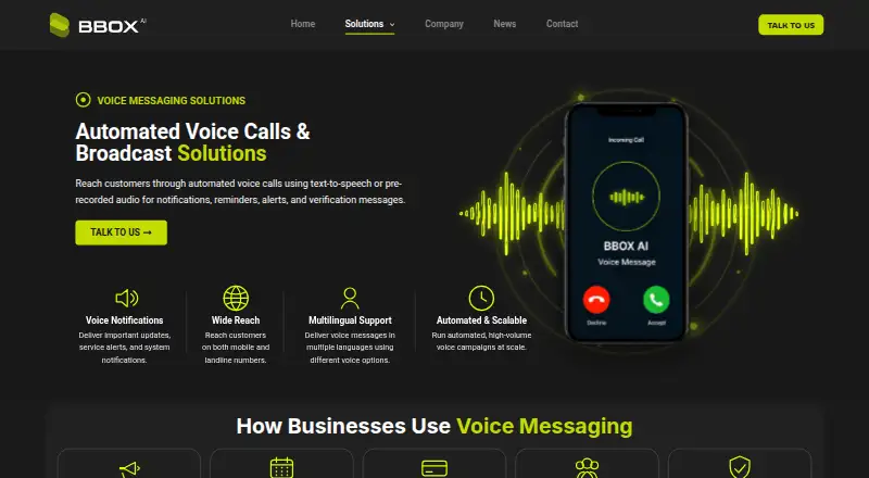 The BBOX Voice Messaging homepage