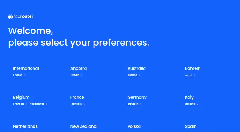 The B2Brouter homepage