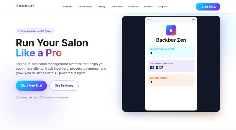 The Backbar Zen homepage