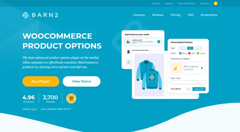 The WooCommerce Product Options homepage