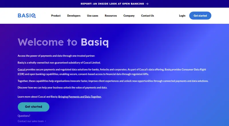 The Basiq homepage