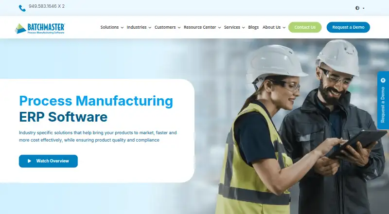 The BatchMaster ERP homepage