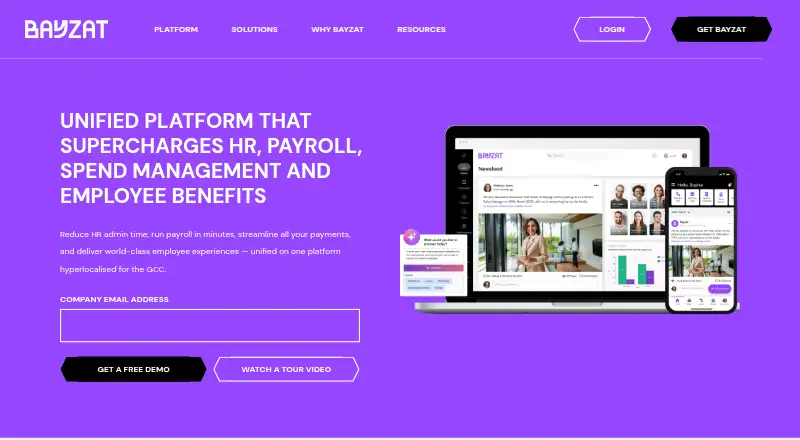 The Bayzat homepage