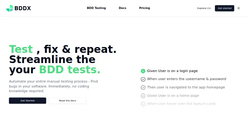 The BDDX homepage