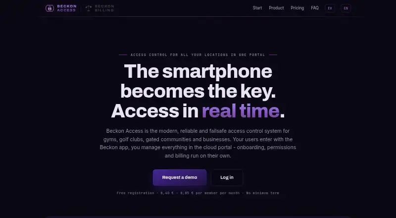 The Beckon Access homepage