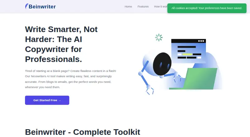 The Beinwriter homepage