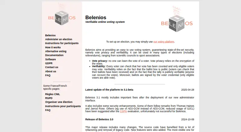 The Belenios homepage