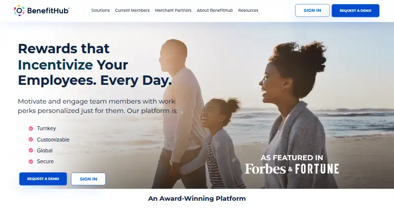 The BenefitHub homepage
