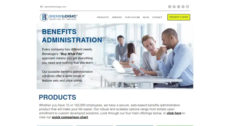 The Benelogic homepage