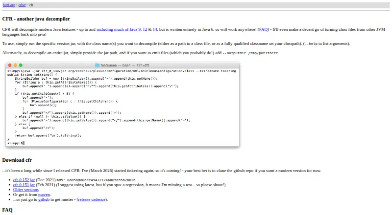 The CFR homepage